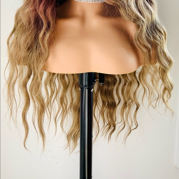 Gorgeous 28” Toffee Brown Premium Fiber Lace Front Wig - Picture 2 of 15